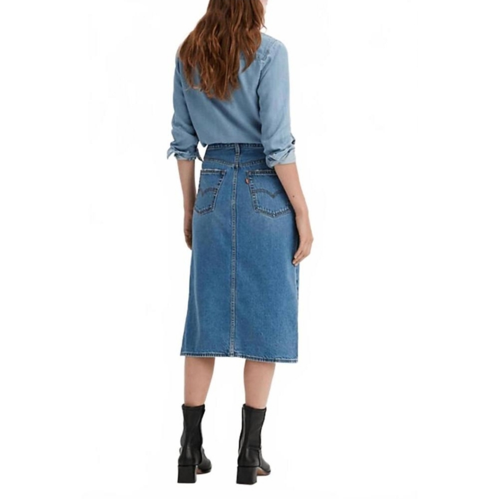 NEW LEVI'S Side Slit Midi Skirt - Size 29 - Picture 4 of 16
